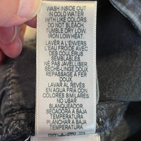 Good American Good Legs Blue Denim Dark Wash Torn Knees Skinny Leg Jeans 0/25 - Picture 9 of 10